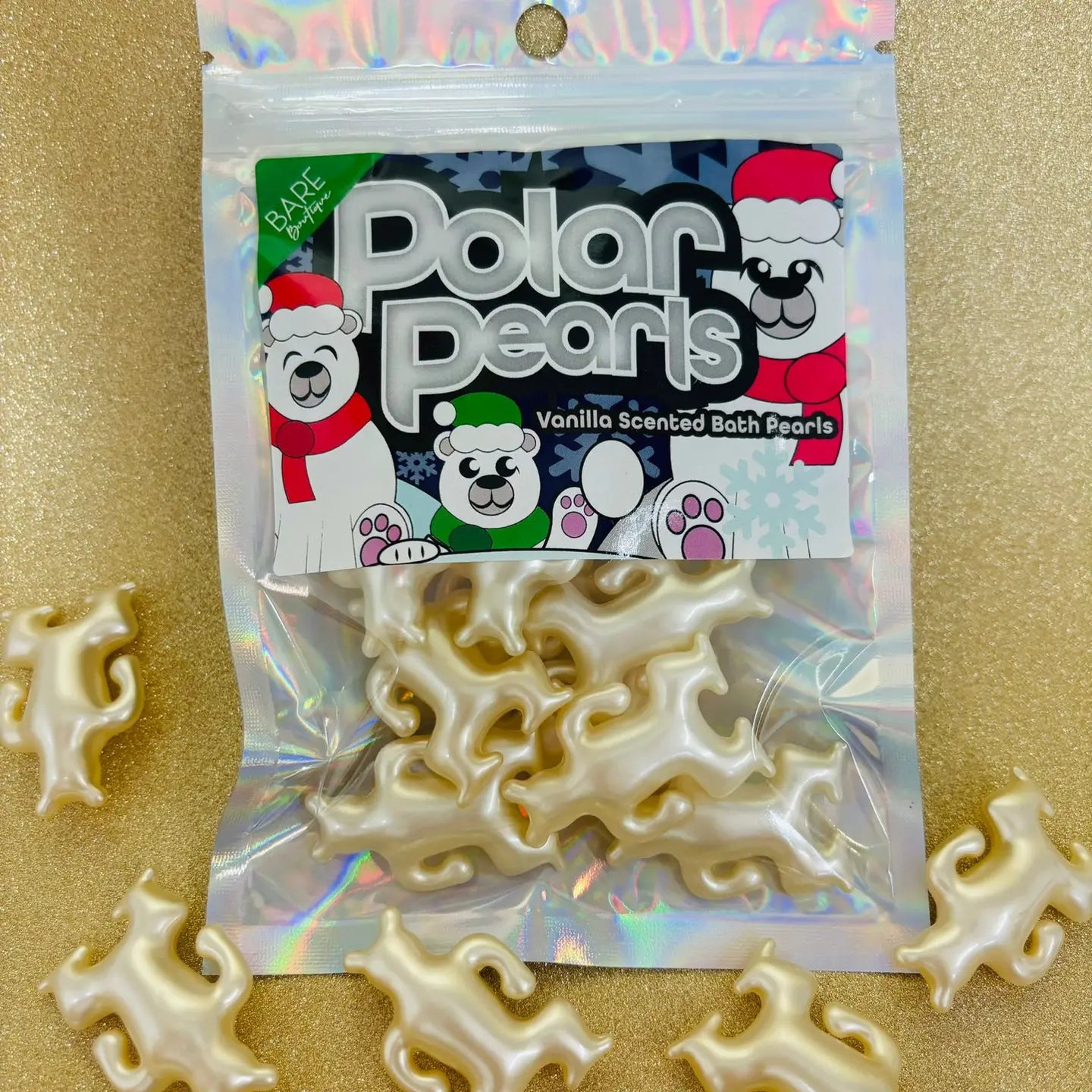 10 perles de bain en forme d'ours polaire