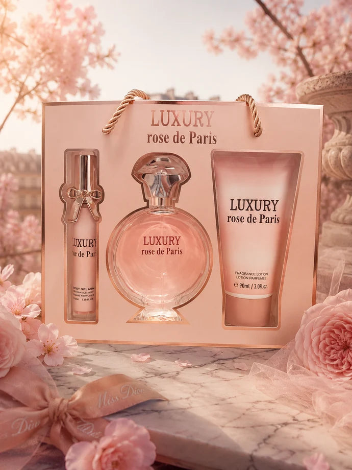 Coffret Parfum 3 Pièces"Rose de Paris" - Luxury
